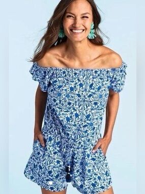 Vineyard Vines Bahamas Otomi Romper - Size Medium